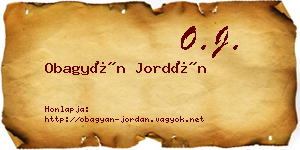 Obagyán Jordán névjegykártya